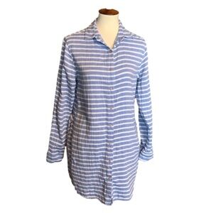 California Tailor blue and white stripe shirt dress Size Medium